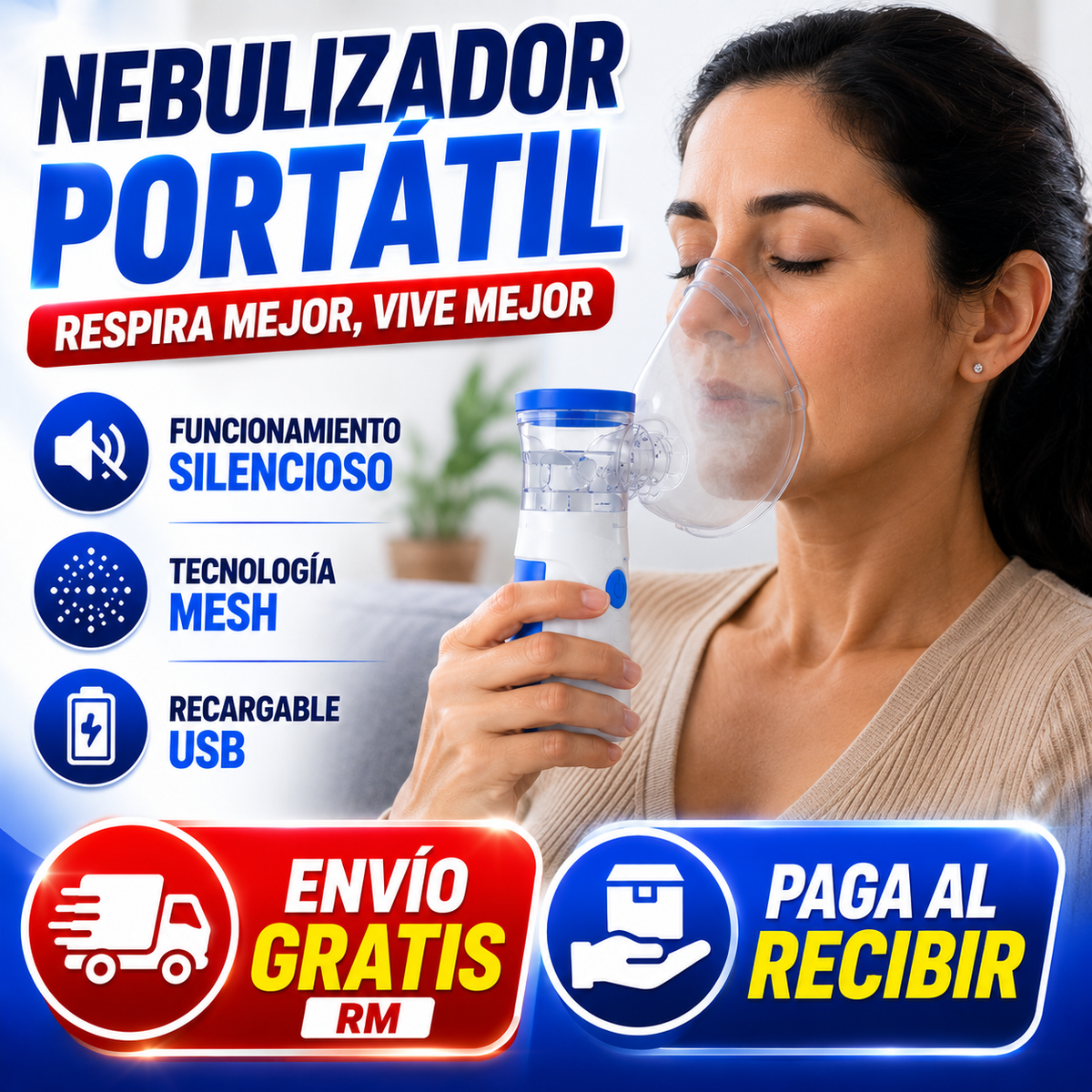 🫁 Nebulizador Portátil USB Recargable para Niños y Adultos