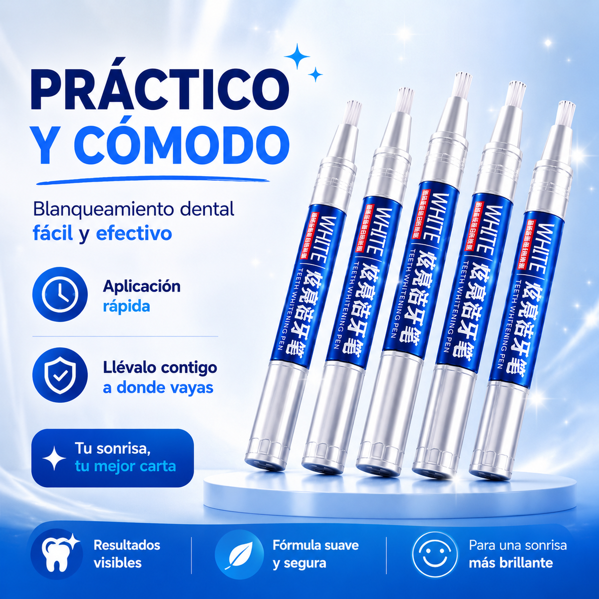 🔥Lapiz Blanqueador Dental OneSpring WHITE™ ✨¡Luce dientes más blancos! 😁